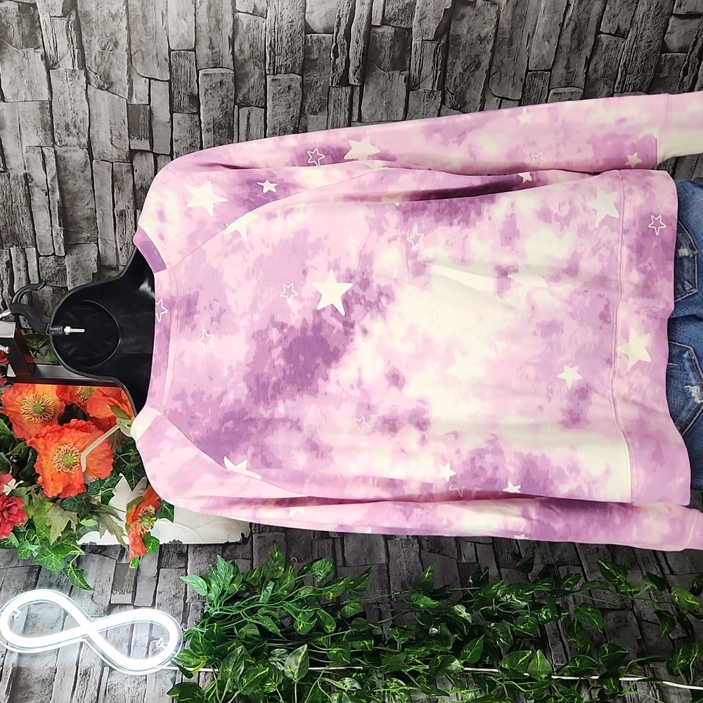 Wildfox Purple Tie Dye Star Sweatshirt -XXL - Picture 5 of 8